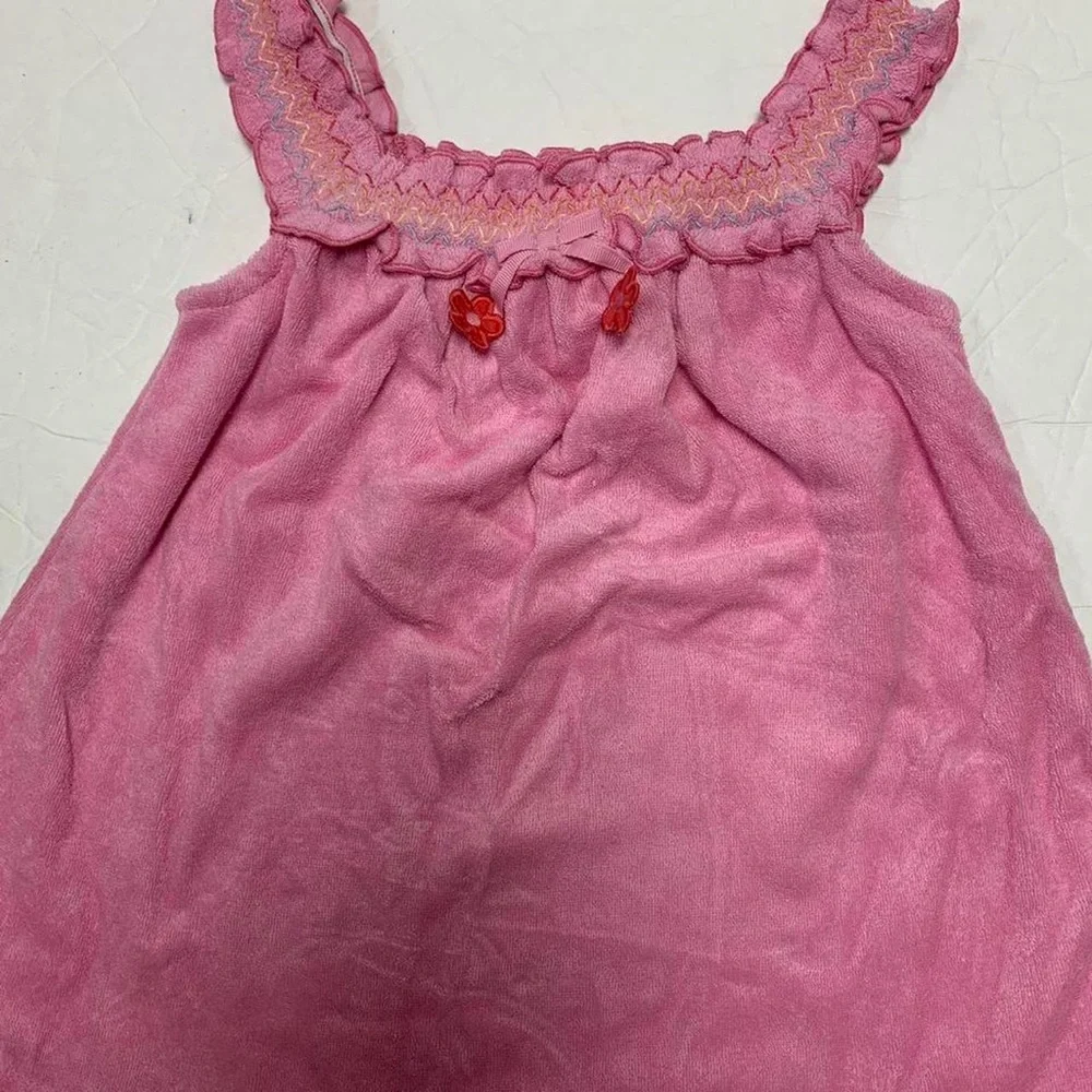New Girls Infant Gymboree Terry Cloth Swim Cover Up Dress Size 6-12 Months Pink